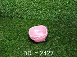Set of 4 square bowls, made of durable plastic.